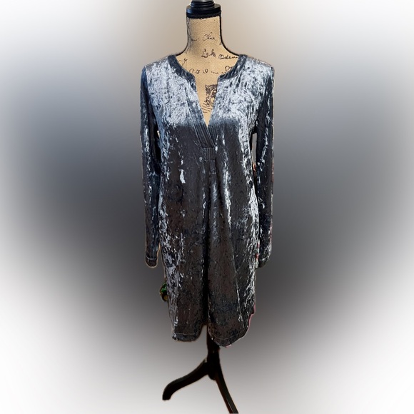 NWT Mystree Dress Katherine Lemon Boutique Velvet Velour pockets Shimmer Charco - Picture 13 of 16